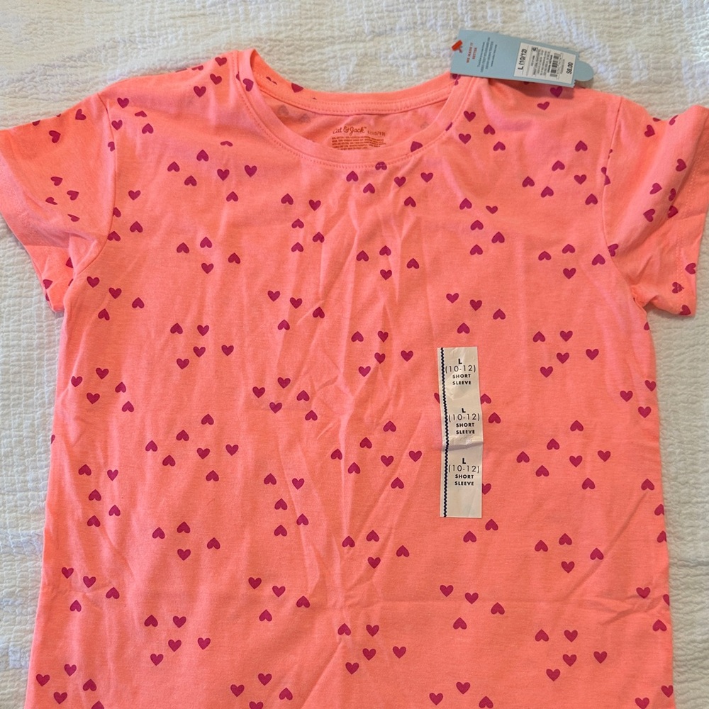 Cat & Jack NWT Heart Patterned Pink Kids Shirt